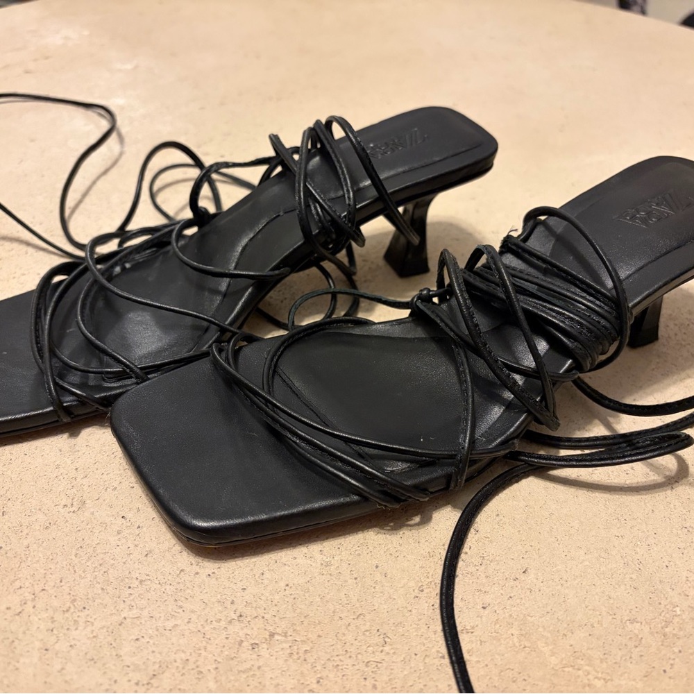 Zara Black Strappy Heels